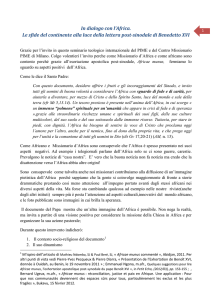 In dialogo con l`Africa. Le sfide del continente alla luce della lettera