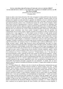 Lo sguardo rivolto a Gesù, la vocazione della famiglia in Amoris