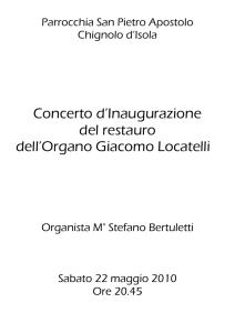 Programma del Concerto inaugurale