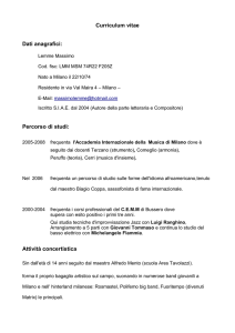 Curriculum vitae Dati anagrafici - Associazioni di Milano e Provincia