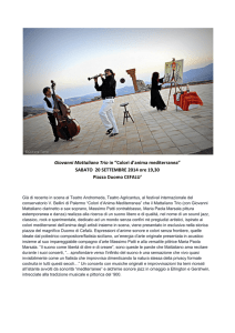 Giovanni Mattaliano Trio in “Colori d`anima mediterranea” SABATO