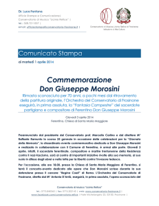 Commemorazione Don Giuseppe Morosini - conservatorio