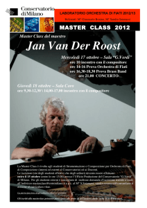 Jan Van Der Roost - Conservatorio di Milano