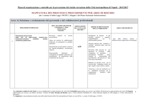 Area A) Selezione e reclutamento del personale e dei collaboratori