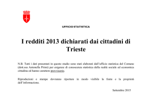 I redditi dichiarati dai cittadini di Trieste nel 2013