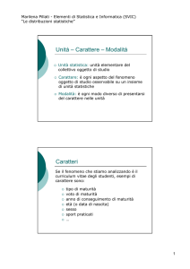 Le distribuzioni statistiche