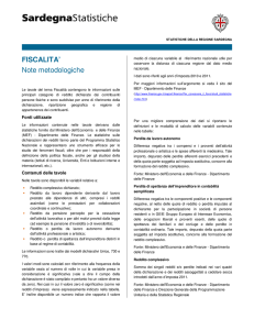 FISCALITA` Note metodologiche