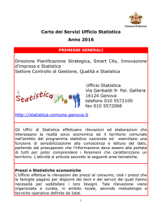 Carta dei Servizi - Statistica Comune di Genova