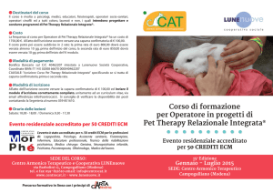 Corso di formazione per Operatore in progetti di Pet Therapy