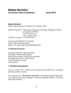 Matteo Bortolini - Didattica - Università degli Studi di Padova