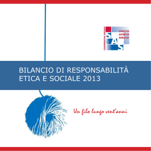 Un filo lungo vent`anni BILANCIO DI RESPONSABILITÀ ETICA E SOCIALE