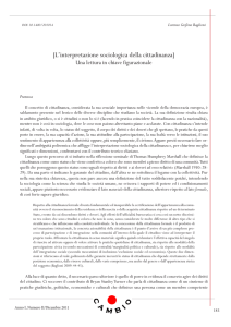 L`interpretazione sociologica della cittadinanza