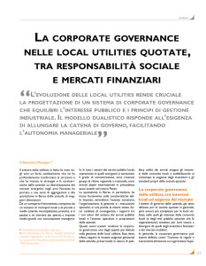la corporate governance nelle local utilities quotate tra