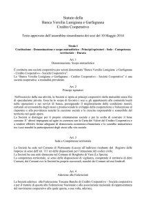 Statuto della Banca Versilia Lunigiana e Garfagnana Credito