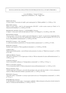 Segnalazioni dal Bollettino n. 336 - Maggio 2015