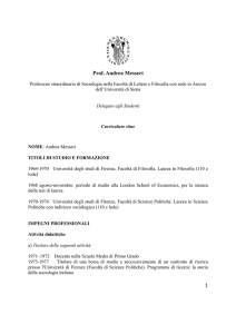 1 Prof. Andrea Messeri - Università degli Studi di Siena