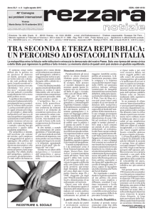 TRA SECONDA E TERZA REPUBBLICA: UN PERCORSO AD