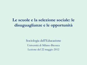 Sociologia dell`Educazione Definire la sociologia