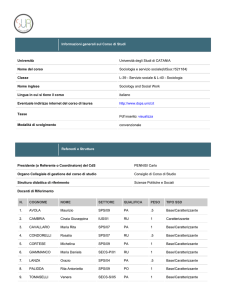 Referenti e Strutture Informazioni generali sul Corso di Studi