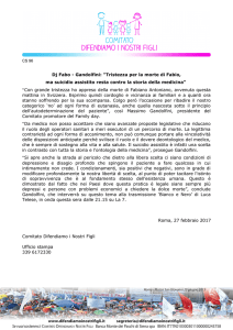 Dj Fabo - Gandolfini: ”Tristezza per la morte di Fabio, ma suicidio