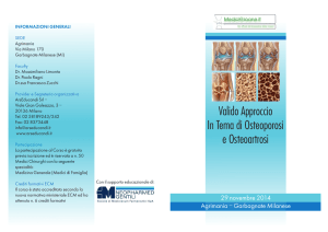 Valido Approccio In Tema di Osteoporosi e Osteoartrosi