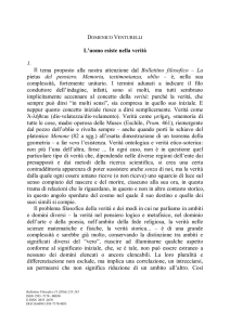 L`uomo esiste nella verità 1. Il tema proposto alla nostra attenzione