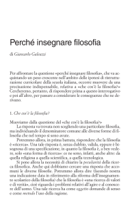 Perché insegnare filosofia