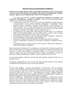 Criteri e parametri di - Società italiana di Filosofia teoretica