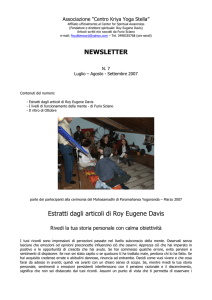 NEWSLETTER Estratti dagli articoli di Roy Eugene Davis