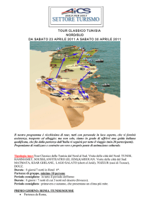 TOUR CLASSICO TUNISIA NORD/SUD DA SABATO 23 APRILE