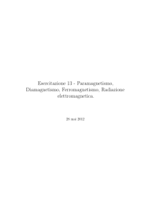 Esercitazione 13 - Paramagnetismo, Diamagnetismo