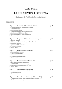 relatività ristretta in briciole (per piccioni)