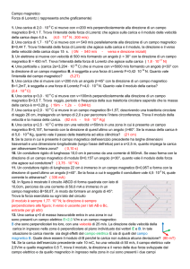 Campo magnetico Forza di Lorentz ( rappresenta anche