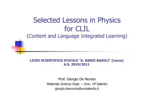 Selected Lessons in Physics for CLIL