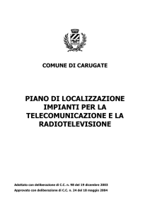 piano di localizzazione impianti per la telecomunicazione e la