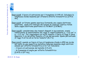 Esercizio8: il lavoro di estrazione per il tungsteno é 4.49 eV