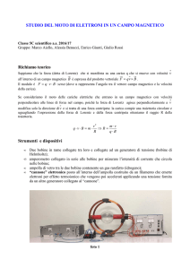 Moto di un fascio di elettroni in un campo magnetico documento PDF
