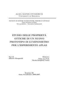 studio delle propriet`a ottiche di un nuovo prototipo di luminometro