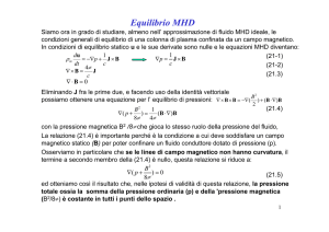 Lezione 21. Equilibrio MHD