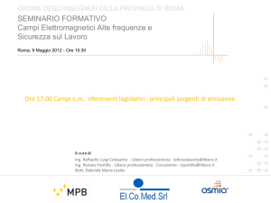 SEMINARIO FORMATIVO Campi Elettromagnetici Alte