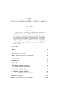 Cap 10 Interazioni elettrostatiche e radiazione$materia