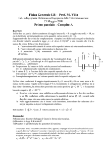 Fisica Generale LB - Prof. M. Villa Primo parziale