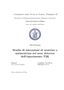 Studio di interazioni di neutrino e antineutrino nel near detector dell