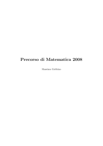 Precorso di Matematica 2008: Lezioni di Matematica di Base per Ingegneria