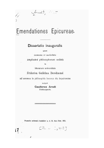 Arndt 1903 - Emendationes Epicureae