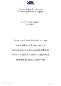 Installation and User Manual Safepower-EVO-HF 60-100KVA