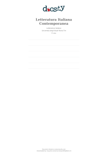 Letteratura Italiana Contemporanea: Appunti