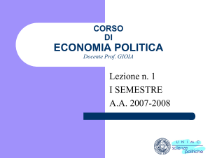 economia politica prof. Gioia Università del salento - materiale utilizzato 1° semestre 2019-2020