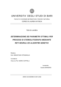 Stereolitografia: Ottimizzazione con Reti Neurali e Algoritmi Genetici