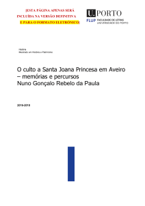 O culto a Santa Joana Princesa em Aveiro - memorias e percursos
